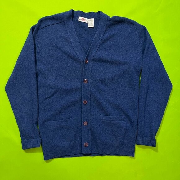 Other Sweaters - XL Tall Vintage Picadilly Lambswool Navy Blue Cardigan